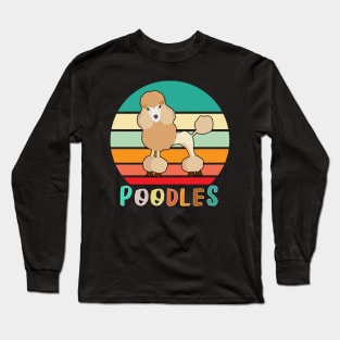 Vintage Retro Poodles Long Sleeve T-Shirt